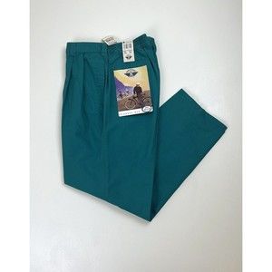 NOS Vtg 90s Dockers Teal Green Pleated Classic Chino Pants 31" X 29" ACTUAL Dad
